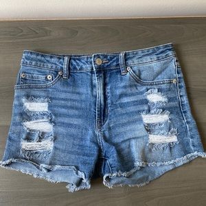 Distressed Denim Shorts